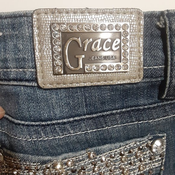 Grace in LA Women's Embellished Capri Jeans in size 3 - Picture 2 of 8